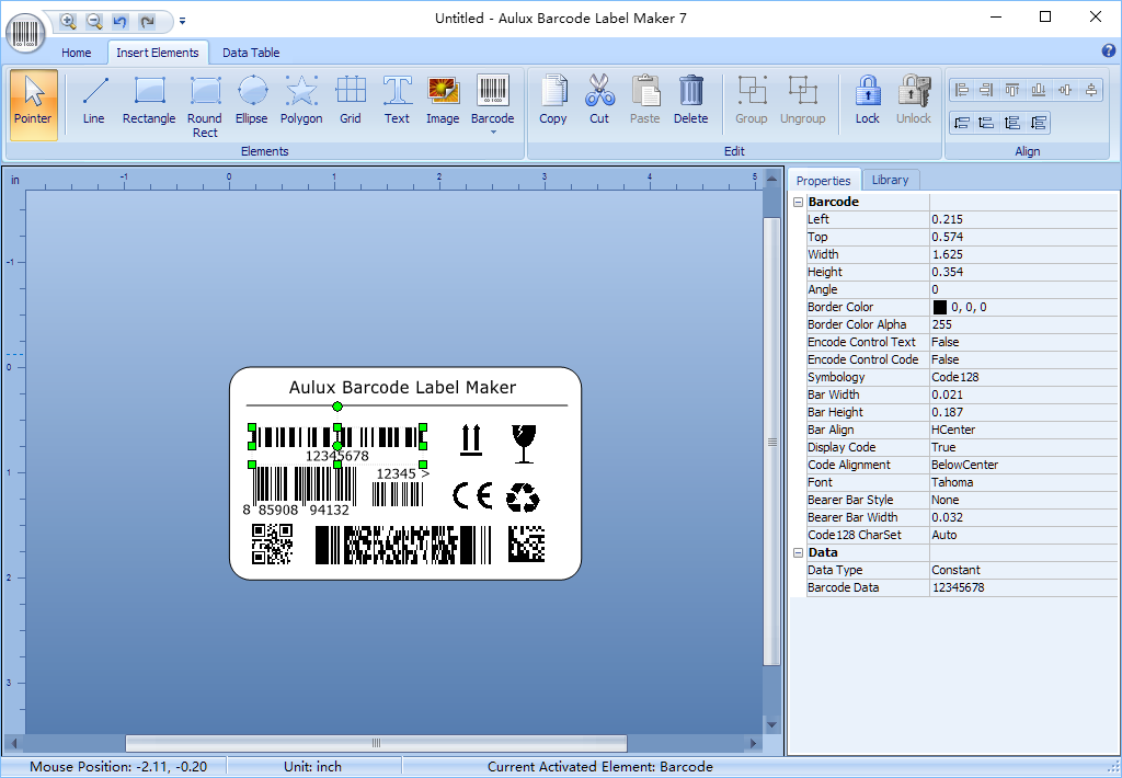 Barcode label design and printing software.